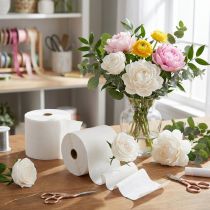 Prodotto Fiore crêpe bianco L10cm grammatura 128g/mq L250cm 2 pezzi