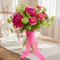 Prodotto Nastro in chiffon rosa neon con frange 40 mm 15 m