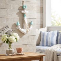 Prodotto Ancora decorativa bianca blu decorazione marittima da appendere H58,5cm