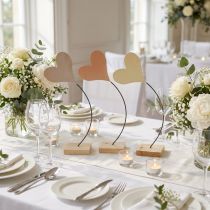 Prodotto Decorazione da tavola cuori matrimonio, decorazione cuore in metallo beige/arancione/giallo H40cm 3pz