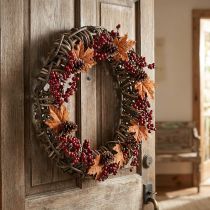 Prodotto Grande corona decorativa Ø50cm realizzata in viti - corona naturale per porte in legno e salice, versatile per decorare