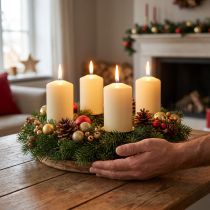 Prodotto Candele a colonna Candele dell'Avvento candele crema 60/40mm 24 pezzi