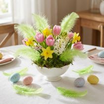 Prodotto Piume per lavorazione con decorazione di piume verde chiaro 5-10 cm 20 g