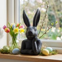 Prodotto Coniglietto pasquale decorativo Busto di coniglietto nero Decorazione pasquale 22,5 cm