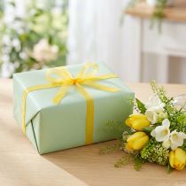 Prodotto Nastro in organza nastro regalo nastro giallo cimosa 6mm 50m