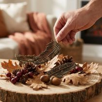 Prodotto Piume Metallo Decorazione albero e tavola Bronzo 8cm 10pz
