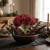 Prodotto Rose artificiali rosse, fiori di seta, mazzo di rose L23cm 8 pz