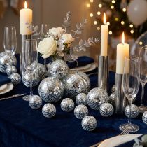 Prodotto Sfere decorative a specchio, elemento decorativo per feste, argento, 2-4 cm, 50 pezzi