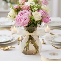 Prodotto Nastro in organza con cimosa 1,5cm 50m panna