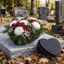 Prodotto Cuore in schiuma floreale nero 25,5 cm 2 pezzi