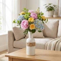 Prodotto Vaso di fiori in ceramica bianca e vaso di fanerogame decorazione da tavola H22,5cm