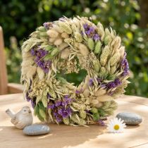 Prodotto Ghirlanda di fiori secchi per primavera ed estate, per tavolo e porta d'ingresso, per occasioni speciali con accenti di colore, 26 cm