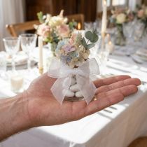 Prodotto Nastro in organza nastro regalo nastro bianco cimosa 40mm 50m
