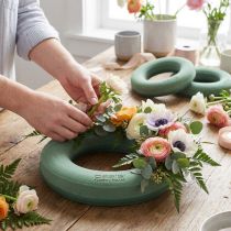 Prodotto Anello in schiuma floreale verde Ø25 cm Disposizione ghirlanda in 4 pezzi