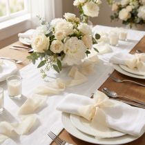 Prodotto Nastro in chiffon color crema con frange 40mm 15m