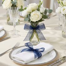 Prodotto Nastro in organza nastro regalo nastro blu scuro cimosa blu 25mm 50m