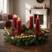 Prodotto Ramo di abete artificiale con mini palline di Natale color oro, 46 cm, 2 pezzi