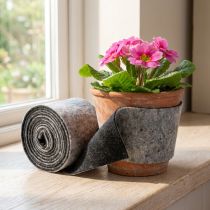 Prodotto Cerniera per vaso in feltro di lana bicolore, grigio/nero, 15 cm x 5 m