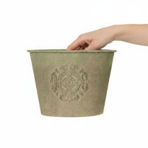 Prodotto Vaso da fiori in metallo, verde, stile vintage, Ø22cm–13.5cm, set da 3