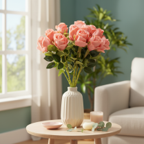 Prodotto Mazzetto di rose artificiali, stelo lungo 62 cm, 12 pezzi