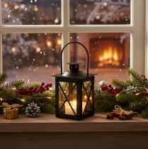 Prodotto Lanterna nera con manico per lumino, 16 cm, 2 pezzi