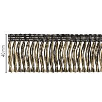 Prodotto Passamaneria sfrangiata nera e oro 4 cm x 25 m - Ideale per decorazioni di ghirlande, nastri da lutto e accessori vintage