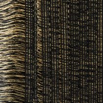Prodotto Passamaneria sfrangiata nera e oro 4 cm x 25 m - Ideale per decorazioni di ghirlande, nastri da lutto e accessori vintage