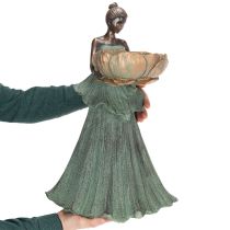 Prodotto Figura femminile con ciotola di fiori, statua decorativa per l'arredamento estetico di interni e giardini, 55 cm