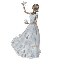 Prodotto Statuetta di donna con uccello Scultura decorativa dal design raffinato e senza tempo 41 cm