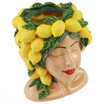 Prodotto Busto donna portavaso decoro limone Mediterraneo H21,5cm