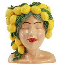 Prodotto Busto donna portavaso decoro limone Mediterraneo H21,5cm