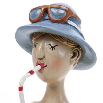 Prodotto Busto femminile Cocktail Blu Bianco Figure decorative H10,5 cm 2 pezzi