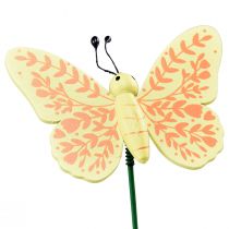 Prodotto Tappi per fiori con decorazione primaverile Farfalle decorative in legno 24,5 cm 16 pezzi