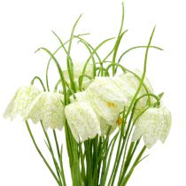 Prodotto Fiori a scacchiera Fritillaria artificiale bianco, verde 40 cm 12 pz