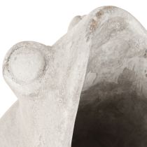 Prodotto Vaso decorativo per piante a forma di rana, in cemento grigio, altezza 18,5 cm