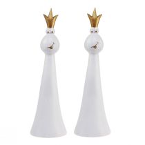 Prodotto Decorazione del principe ranocchio Figura decorativa della rana Oro bianco H19,5 cm 2 pezzi