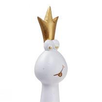 Prodotto Decorazione del principe ranocchio Figura decorativa della rana Oro bianco H19,5 cm 2 pezzi