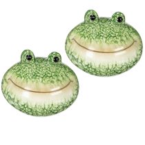 Prodotto Statuetta decorativa a forma di rana per una decorazione giocosa della casa e del giardino, verde, 11 cm, 2 pezzi
