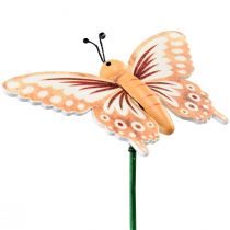 Prodotto Tappo per fiori Farfalle decorative in legno su bastone 23 cm 16 pezzi