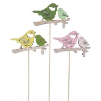 Prodotto Decorazione primaverile con fiori in legno, decorazione a forma di uccello, 7×10 cm, 12 pezzi