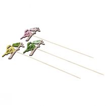 Prodotto Decorazione primaverile con fiori in legno, decorazione a forma di uccello, 7×10 cm, 12 pezzi