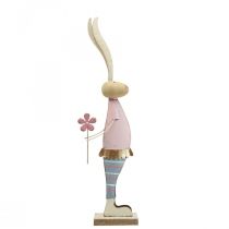 Decoro primaverile conigli in metallo coppia di conigli H39cm
