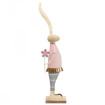 Decorazione primaverile coniglietti in metallo coppia di coniglietti H54cm 2pz