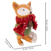 Prodotto Volpe decorativa con sciarpa e pigna, 10 cm, 2 pezzi