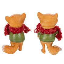 Prodotto Volpe decorativa con sciarpa e pigna, 10 cm, 2 pezzi