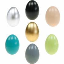 Uova d&#39;oca uova soffiate decoro pasquale vari colori 12pz