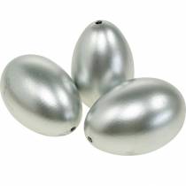 Uova d&#39;oca Uova soffiate d&#39;argento Decorazione pasquale 12pz