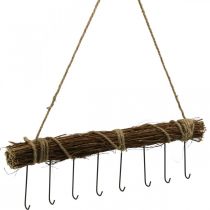 Gancio appendiabiti da parete per guardaroba in legno da 52 cm
