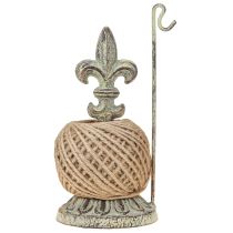 Prodotto Porta rocchetto antico decorativo in metallo con giglio e juta 20,5 cm