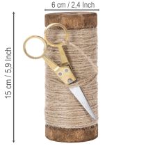 Prodotto Rocchetto di filo con forbici decorative Ø6,5cm H15cm 2 pezzi Stile vintage